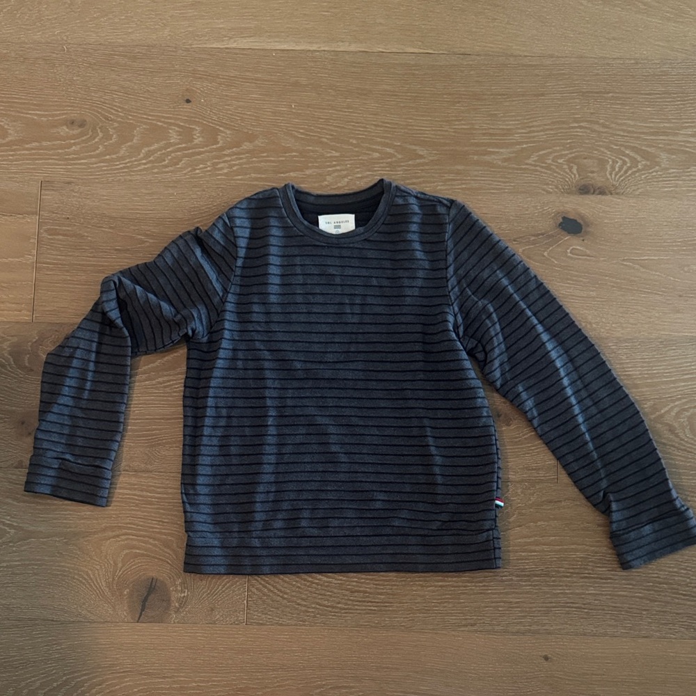 Sol Angeles Charcoal and Black Striped Top